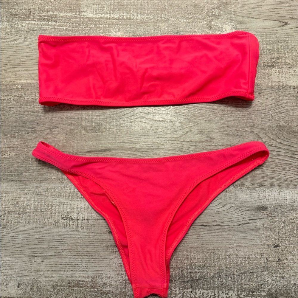 White Fox Boutique Neon Coral Bikini